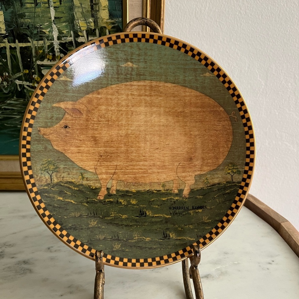 Vintage Lenox x Warren Kimble Barnyard Animals “Smiling Pig” Decorative Plate
